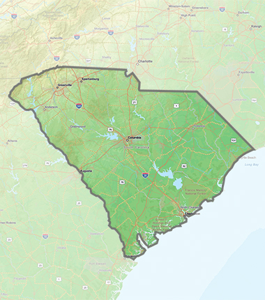 South Carolina state map