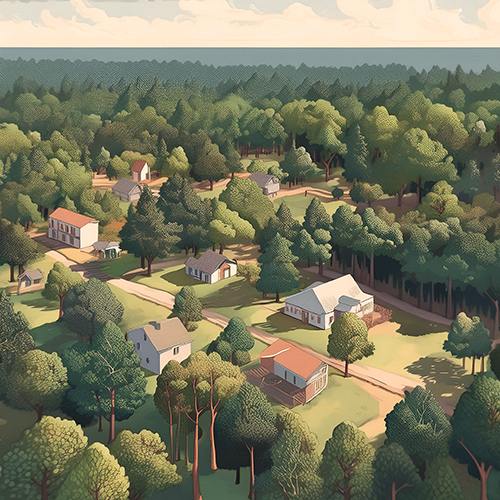 South Carolina landscape AI cartoon